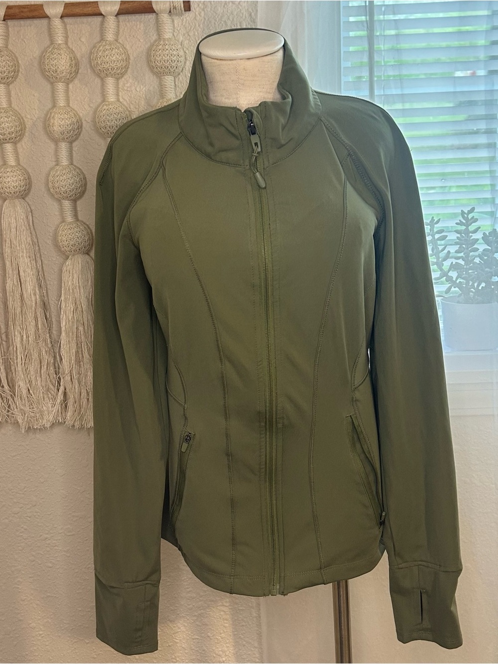 Avia Olive Green Zip-Up Utility Jacket